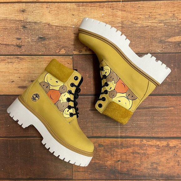 Timberland Women's Stone Street 6 Inch Waterprroof Yellow Boots - Picture 2 of 6